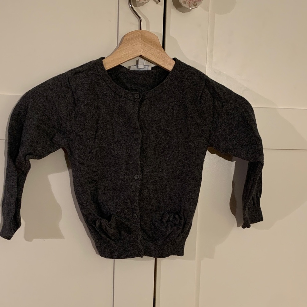 Jacadi Charcoal Knit Cardigan